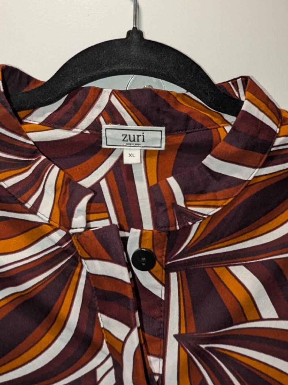 Zuri Kenya It Factor Pattern Shirt Dress Button Up sz XL